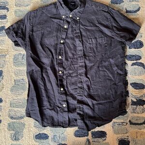 J. Crew Men's Navy Blue Short Sleeve Button Down